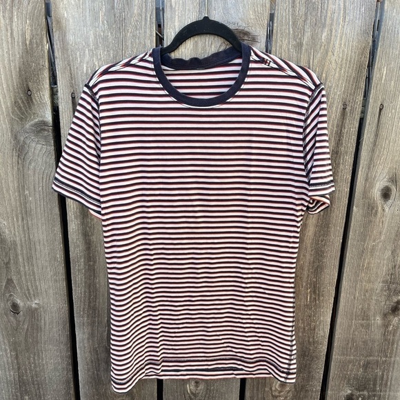 Women's Lululemon T-Shirt Multicolor Striped NO SIZE Casual City Stretch Active - Picture 1 of 10